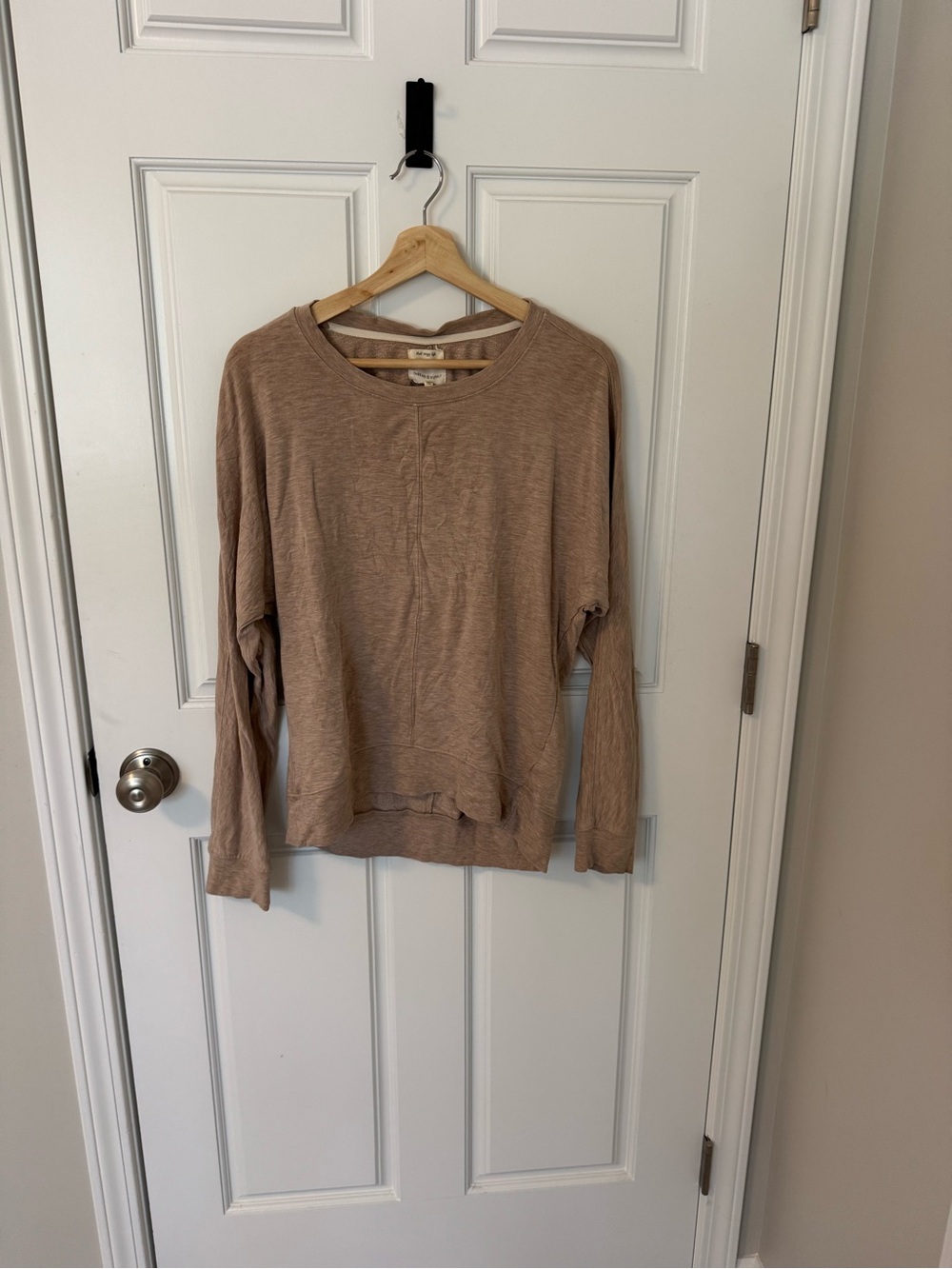 Thread & Supply Lightweight Slub Crewneck Top in Taupe